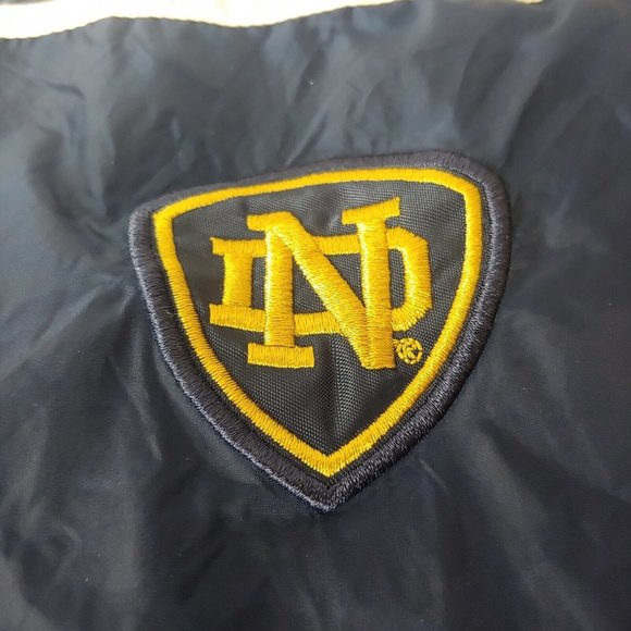 Notre Dame University Adidas Mens M Windbreaker Jacket Full Zip Mesh Lined Navy - Picture 3 of 9